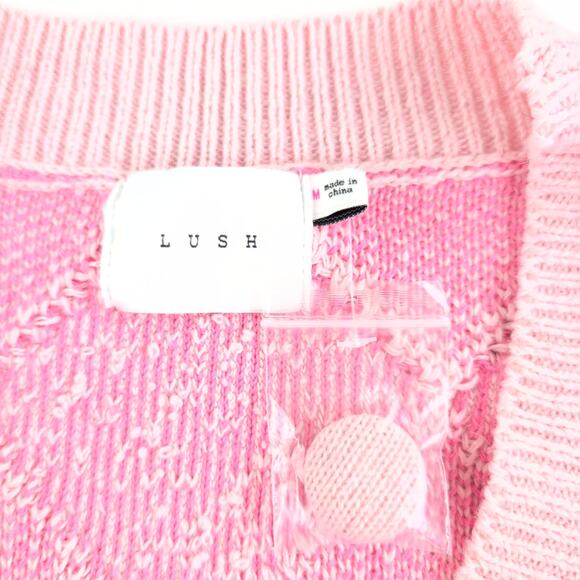 Lush Argyle Coquette Dopamine Button Down Cardigan Sweater Women's Med Oversized - Picture 3 of 9